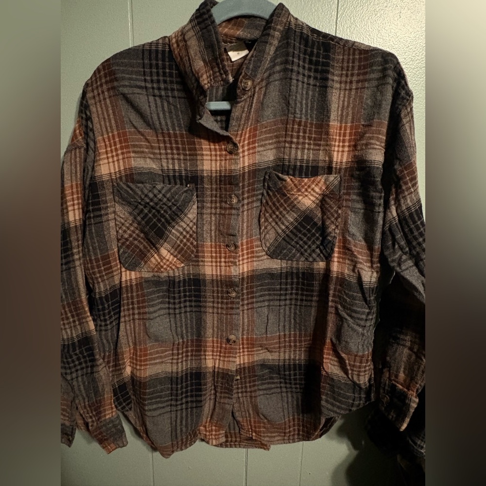 Plaid Button-Up Shirt